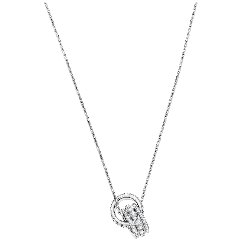 dainty silver necklaces for women -Swarovski Further Pendant, White, Rhodium plating 5409696