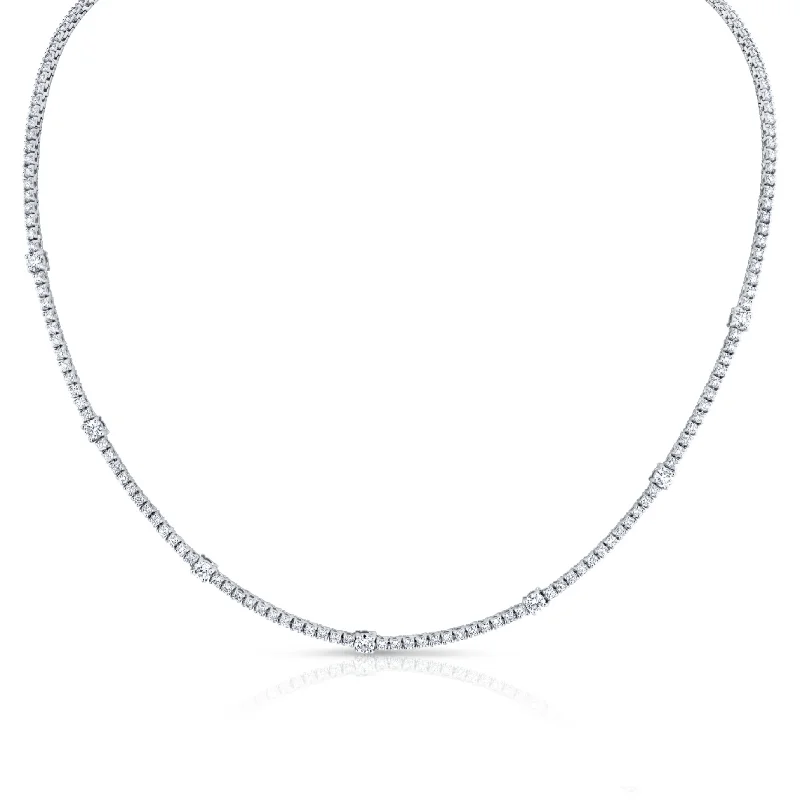 fashionable choker necklaces for women -4.44 Carat Round Cut Diamond Necklace