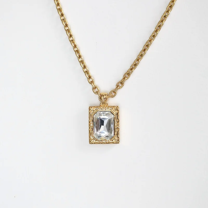 adjustable necklaces for women -Solitaire Square Necklace