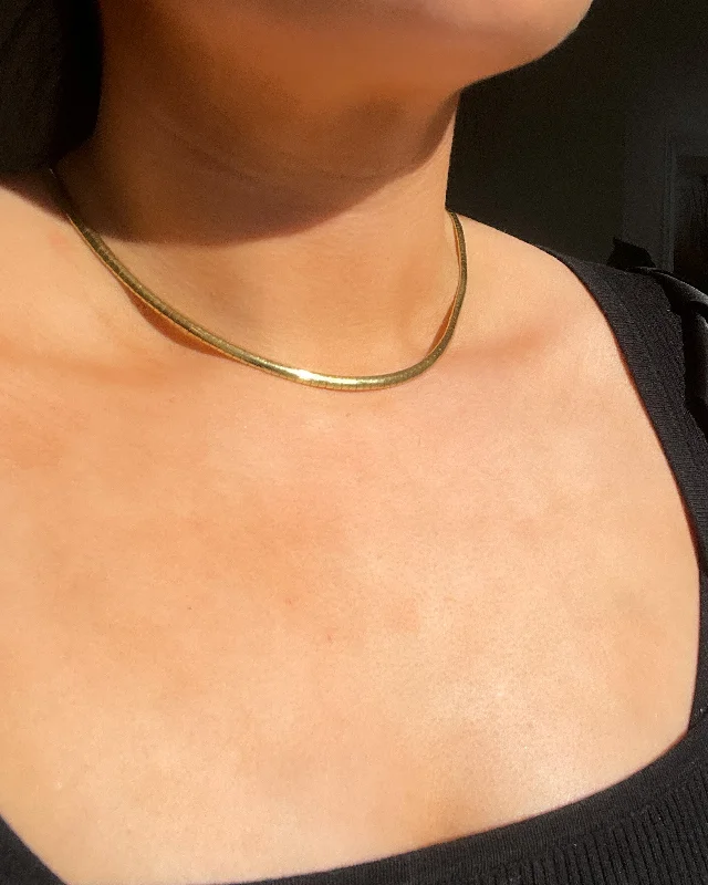 delicate diamond necklaces for women -Vintage 18ct Yellow Gold Snake Chain Necklace