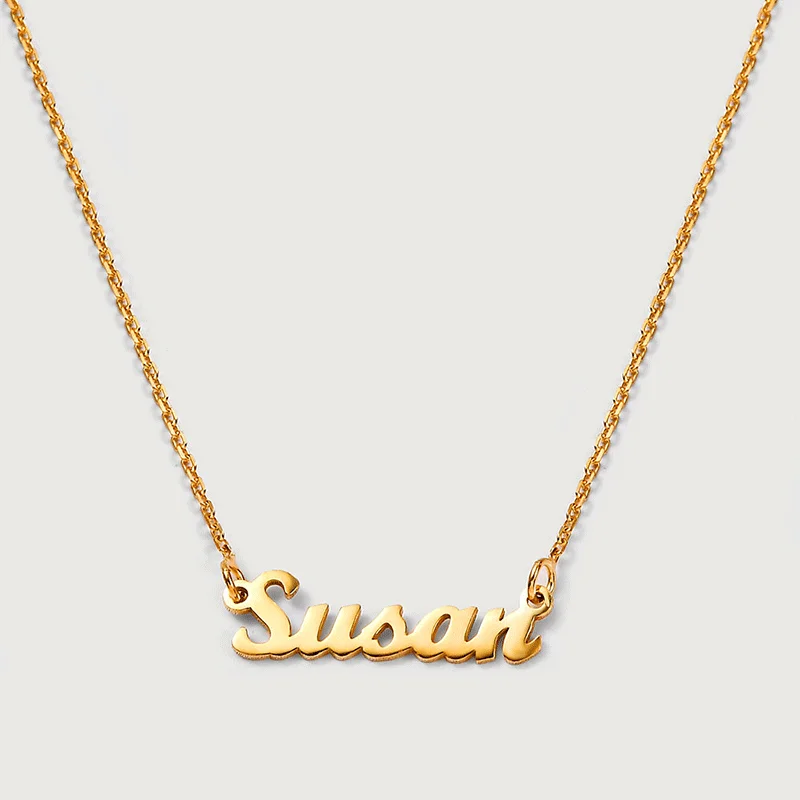 delicate necklaces for women -Personalised Name Necklaces Classic chain