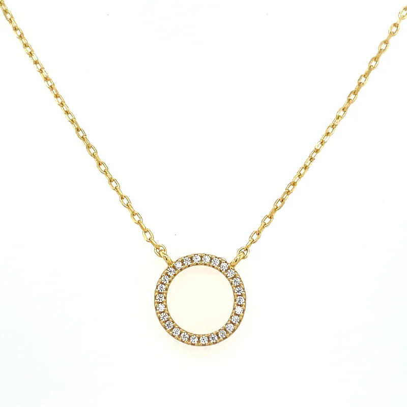 pearl drop necklaces for women -Golden Open Circle Pendant Necklace