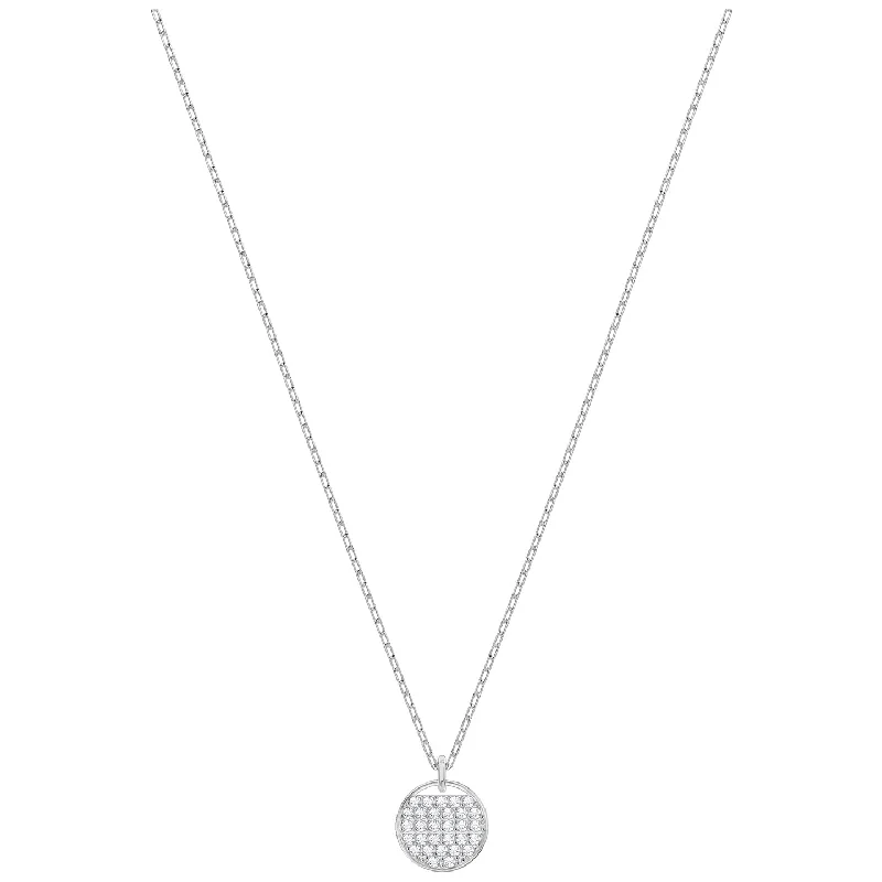 trendy pendant necklaces for women -Swarovski Ginger Pendant, White, Rhodium plating 5389045