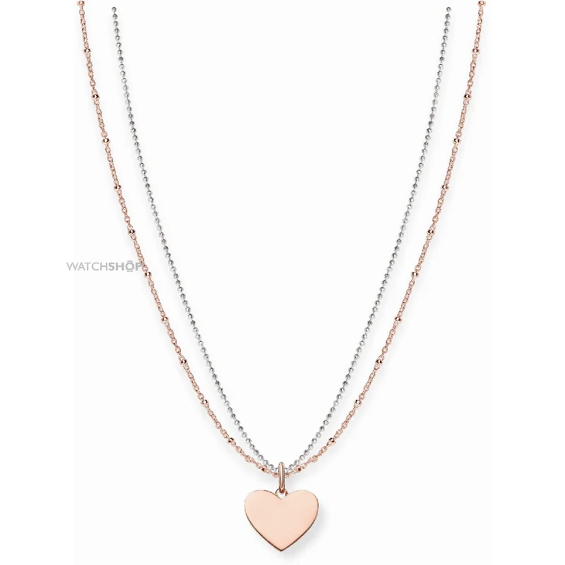 engraved gold necklaces for women -Thomas Sabo Necklace "Heart" LBKE0004-415-12-L45V