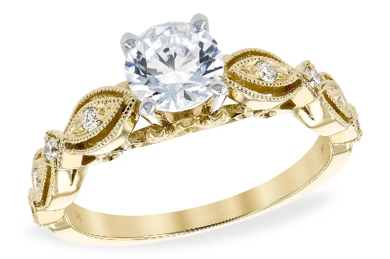 vintage diamond rings -Diamond Semi-Mount Ring