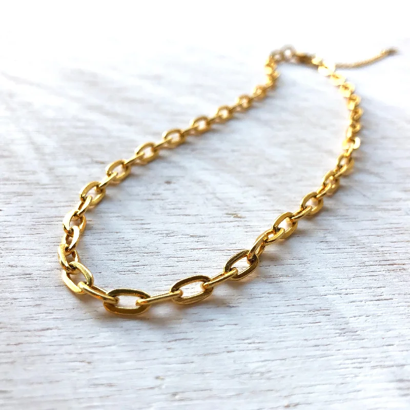 minimalistic gold necklaces for women -Fire Choker Chain