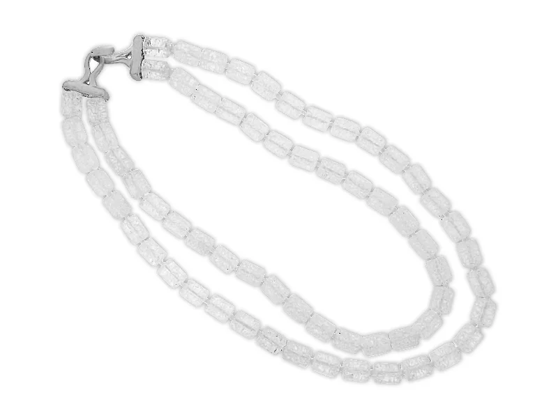 pearl drop necklaces for women -Quartz Double Strand Necklace