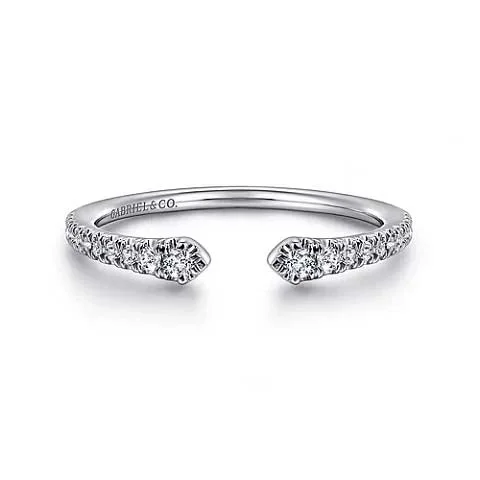 promise rings for women -Gabriel & Co. Diamond Stackable Open Ring in 14K White Gold