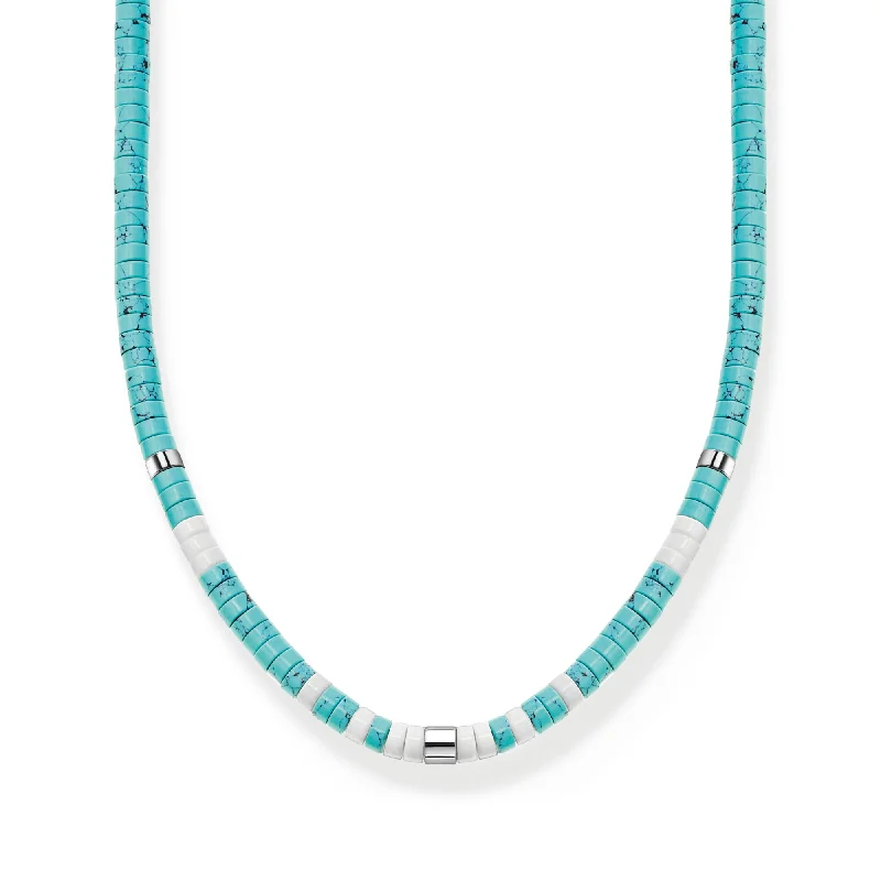 classic gold necklaces for women -Thomas Sabo Necklace With Turquoise Stones KE2160-058-7