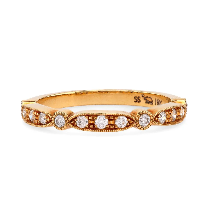 eternity bands for women -Modern Diamond 18K Yellow Gold Eternity Ring