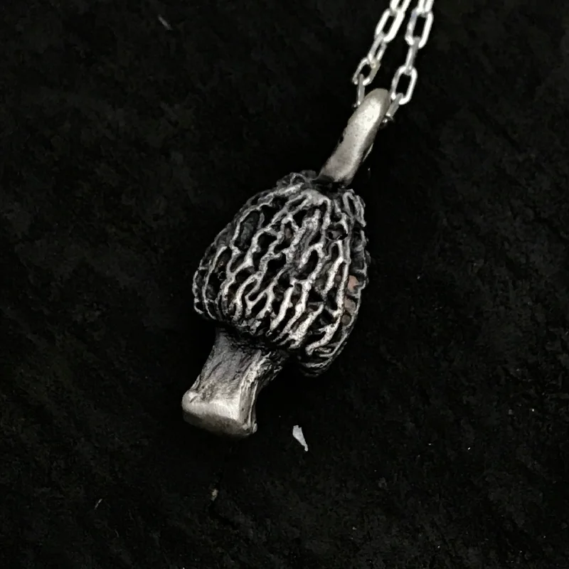 layered necklaces for women -Morel mushroom necklace