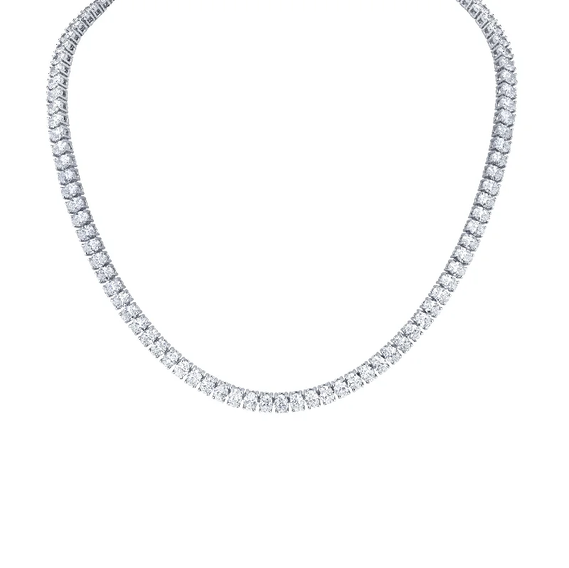 choker necklaces for women -Straight Line Oval-cut Diamond Necklace