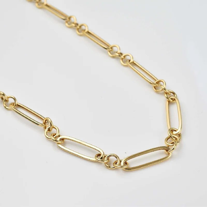 moonstone necklaces for women -Figaro Chain Necklace in 9K Gold