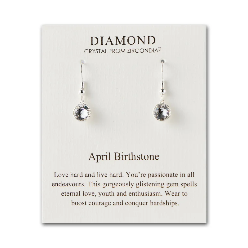 elegant earrings for women -April Birthstone Drop Earrings Created with Diamond Zircondia® Crystals