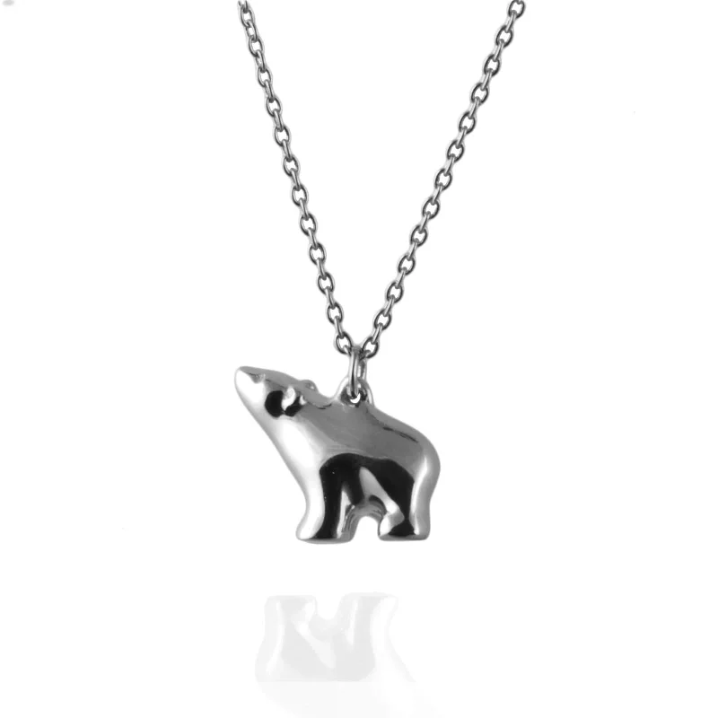 dainty gold necklaces for women -Tiny Polar Bear Necklace