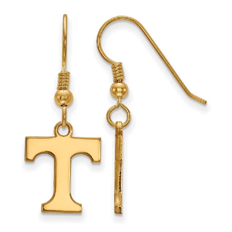 handmade earrings for women -14k Gold Plated Silver University of Tennessee SM Dangle Earrings