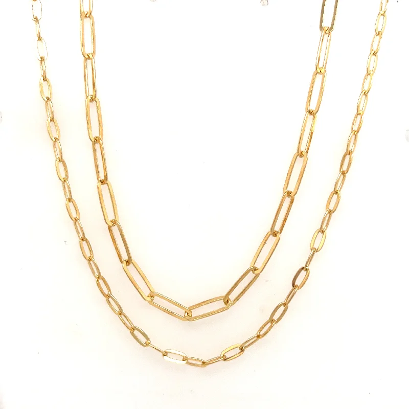 fine jewelry necklaces for women -Double Layer Large & Small Paper Link Necklace