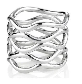 gold wedding bands for women -Silver Rings without Stone