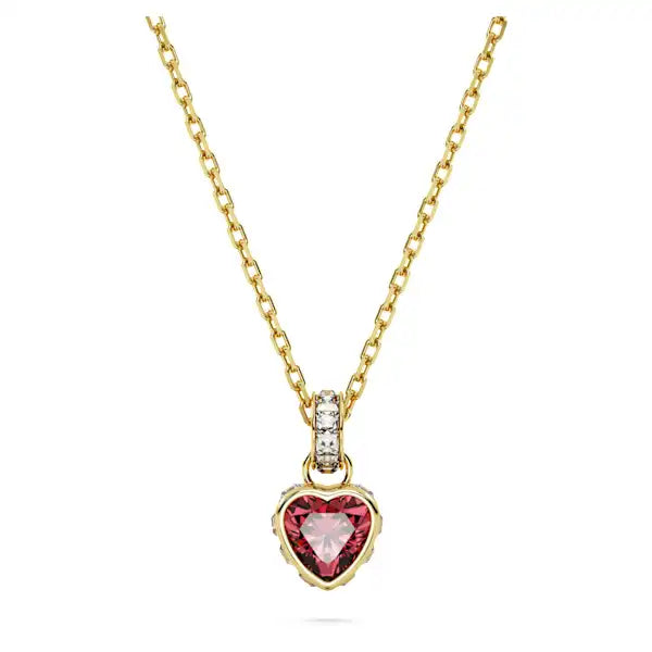 gemstone pendant necklaces for women -Swarovski Chroma pendant Heart, Red, Gold-tone plated 5648750