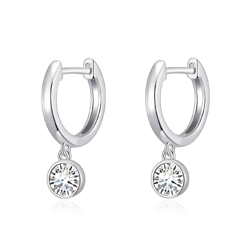 chunky earrings for women -Crystal Hoop Earrings Created with Zircondia® Crystals