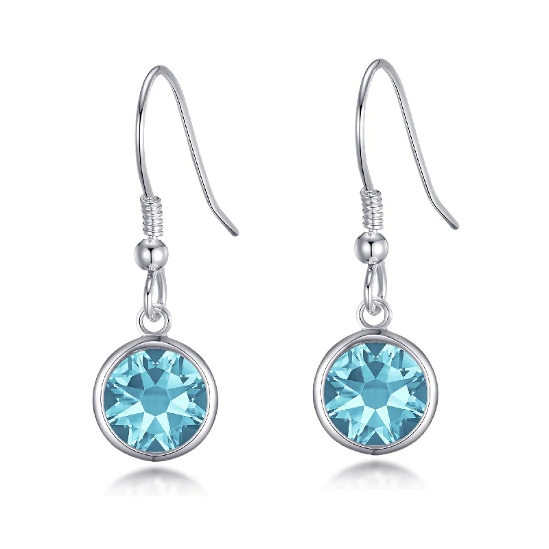 cute earrings for women -Light Blue Crystal Drop Earrings Created with Zircondia® Crystals