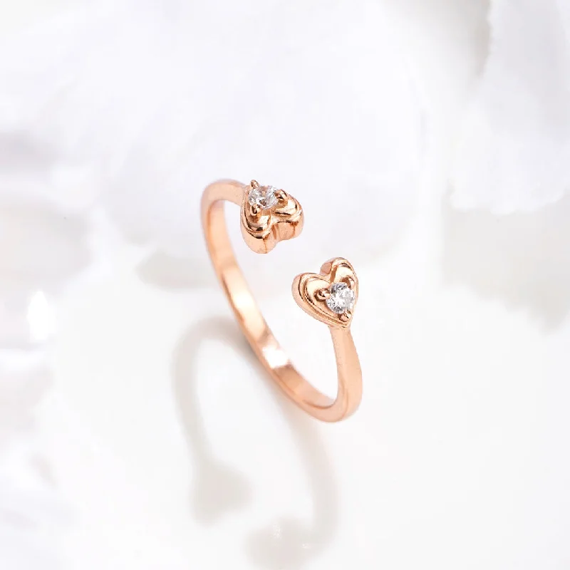 stylish wedding rings for women -Rosy Affection Rose Gold-Plated 925 Sterling Silver Women's Ring (Adjustable)