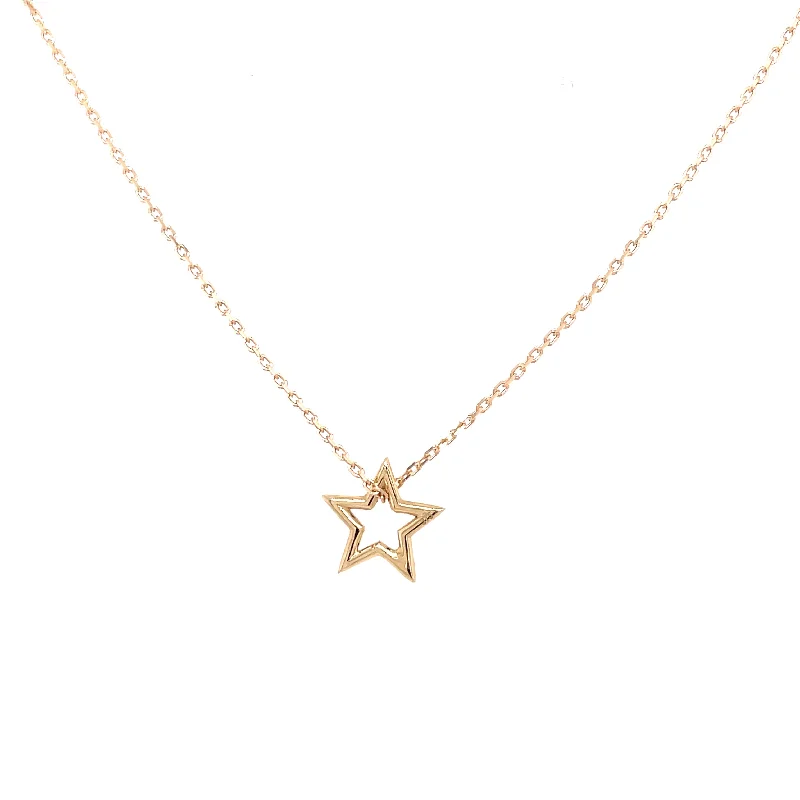 pearl chain necklaces for women -9ct Yellow Gold Star Necklace