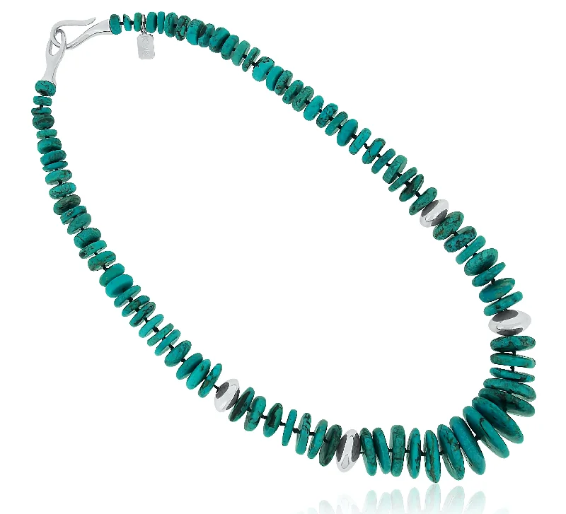 fashion necklaces for women -Turquoise and Silver Necklace