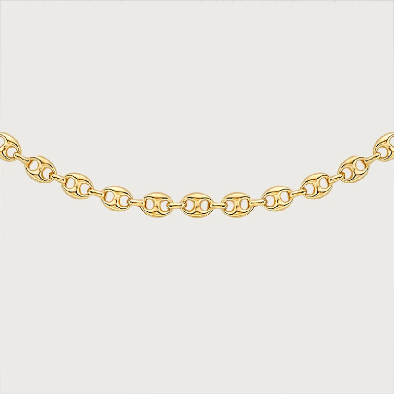 zodiac necklaces for women -Anchor Link Chain Necklace in 9K Gold