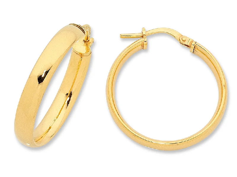 silver stud earrings for women -9ct Yellow Gold Silver Infused Hoop Earrings