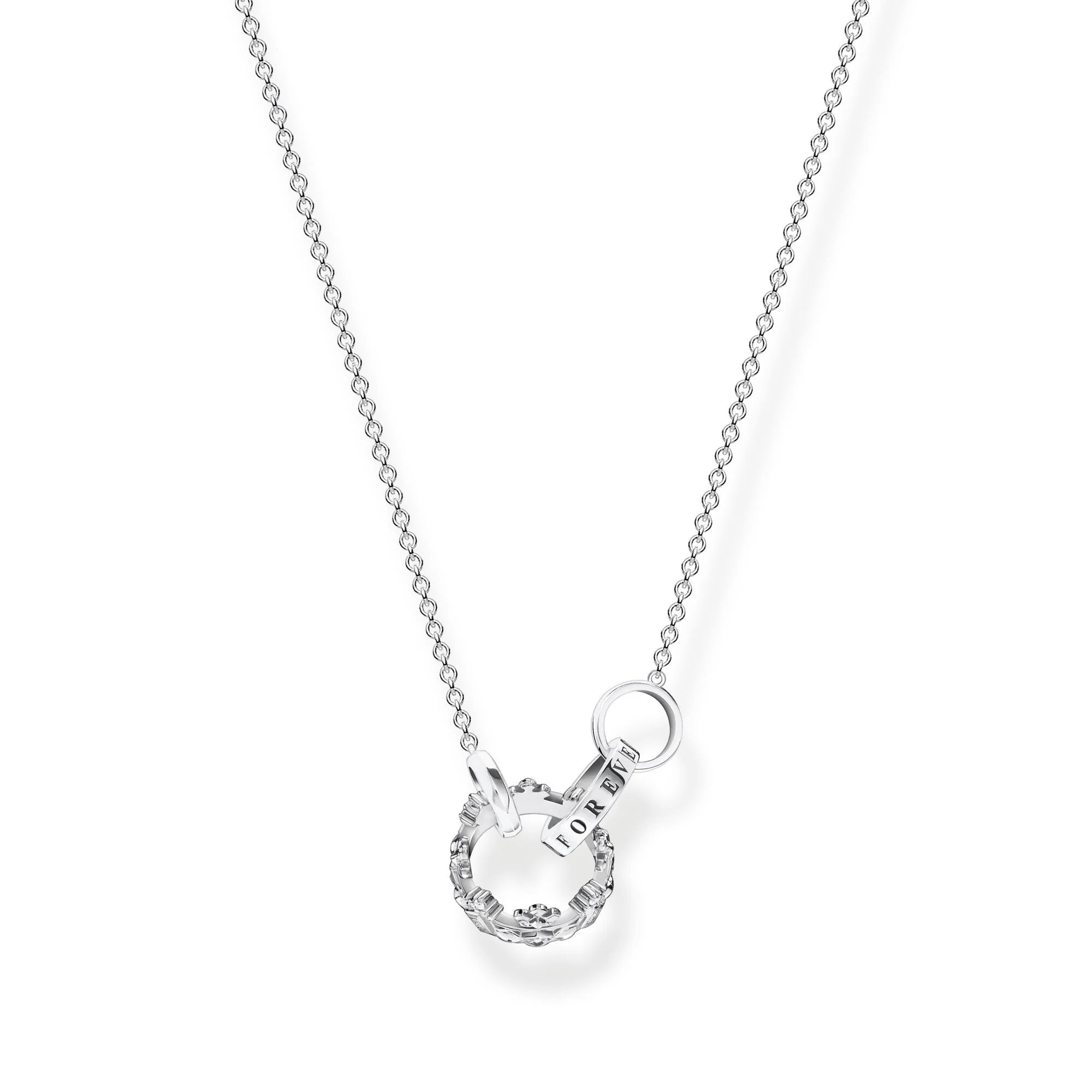 casual necklaces for women -Thomas Sabo Silver Crown Forever Together Necklace KE1987-643-14-L45V