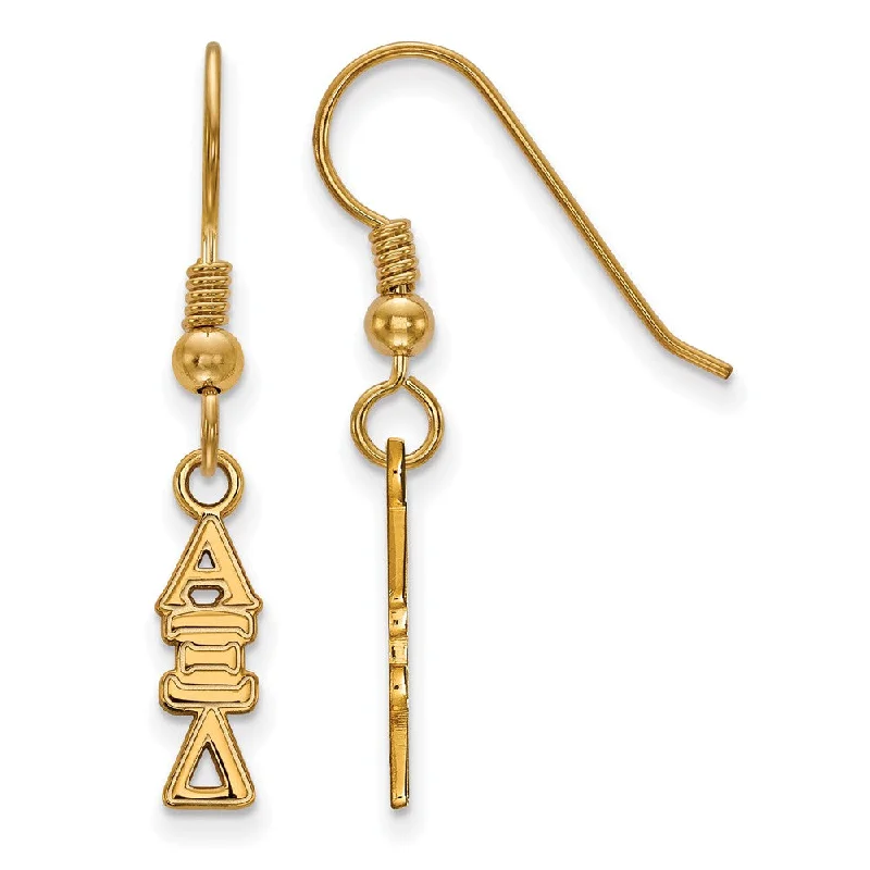 boho earrings for women -14K Plated Silver Small Alpha Xi Delta Dangle Earrings