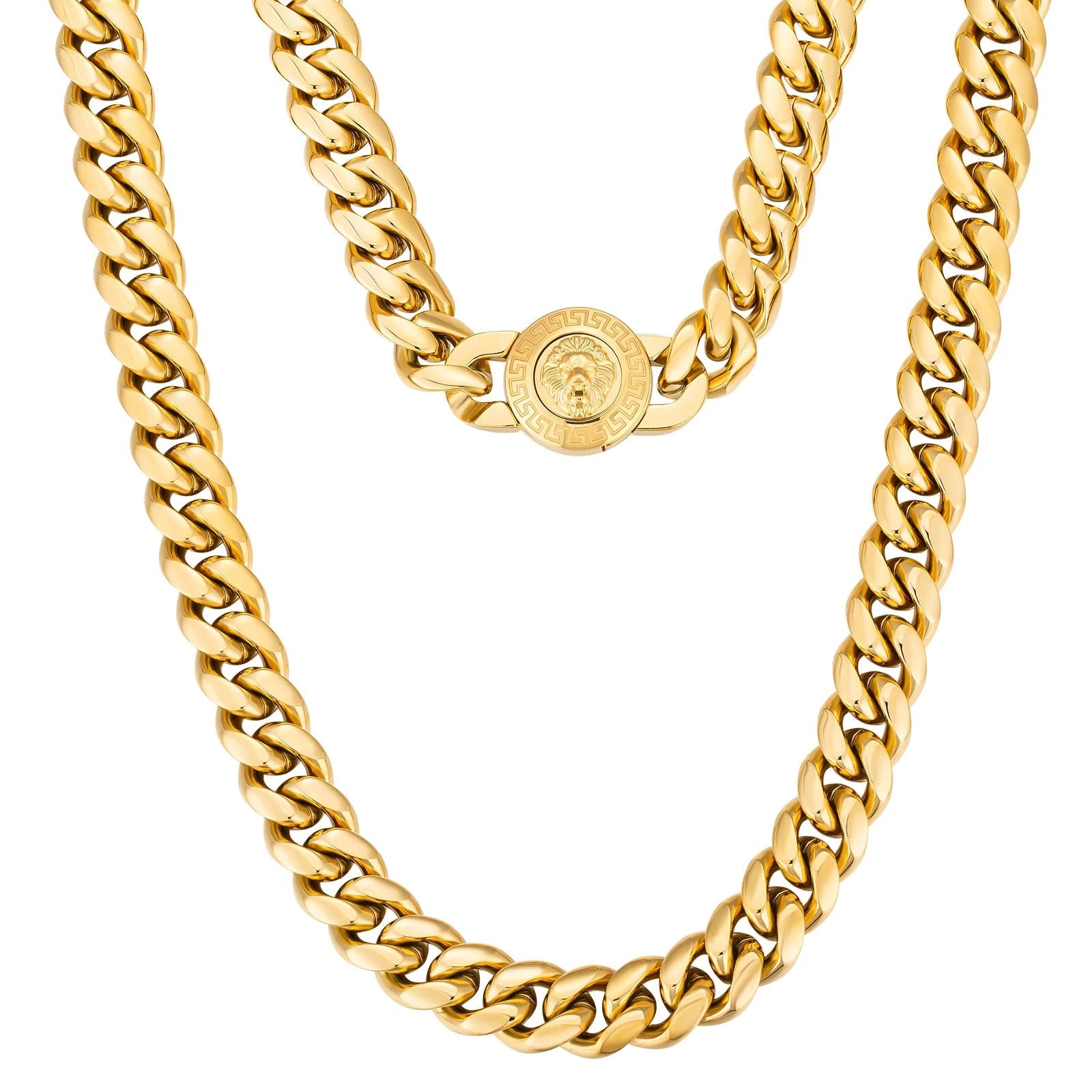 rose gold necklaces for women -The King - 12mm Cuban Link Chain in 18K Gold Plated