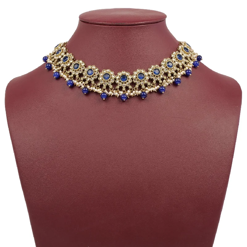 elegant necklaces for women -Arana Necklace Set in Blue