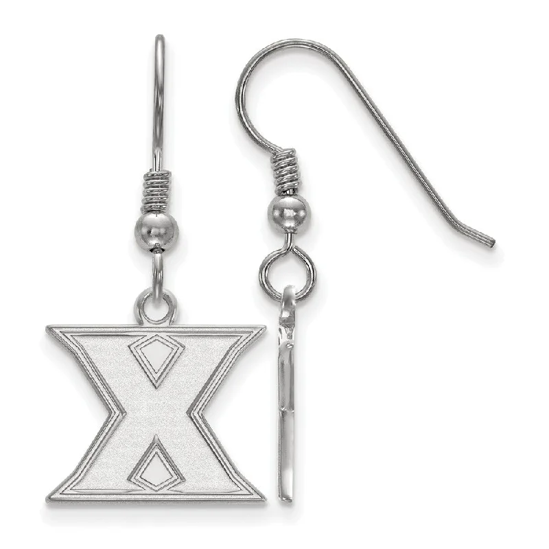 chic silver earrings for women -Sterling Silver Xavier University Small Dangle Earrings