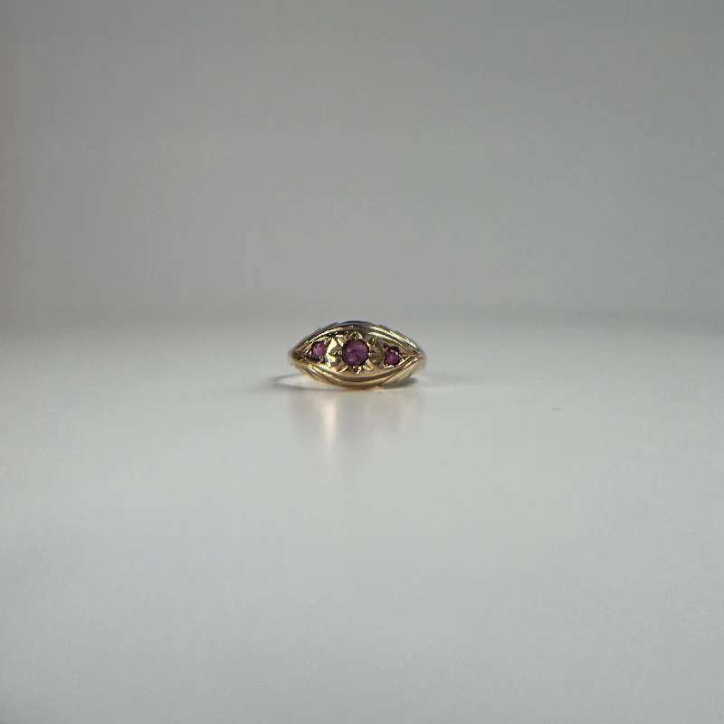 luxury wedding rings -Natural Ruby Gypsy Star-Set Style Ring