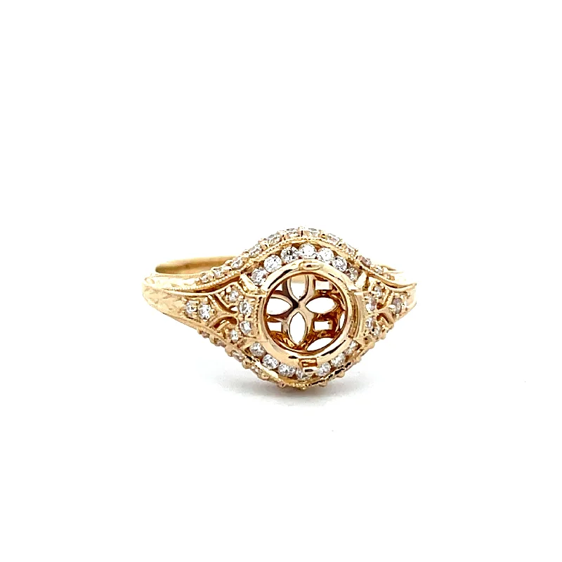 diamond solitaire rings -Diamond Semi Mount Ring