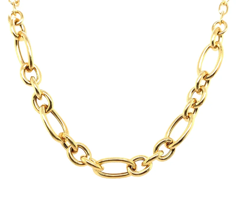 casual necklaces for women -Golden Chunky Oval Link Necklace