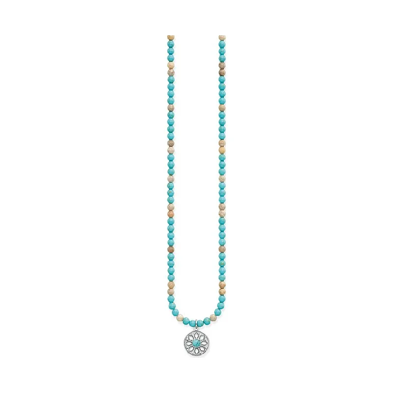 long pendant necklaces for women -Thomas Sabo Silver Ethno Amulet  Necklace KE1636-377-17-L60