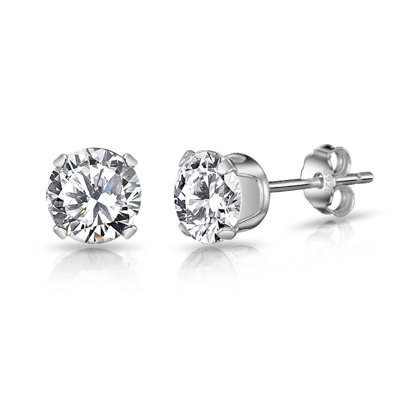 multi-strand earrings for women -Sterling Silver Earrings Created with Zircondia® Crystals