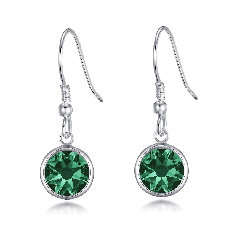 chunky earrings for women -Green Crystal Drop Earrings Created with Zircondia® Crystals