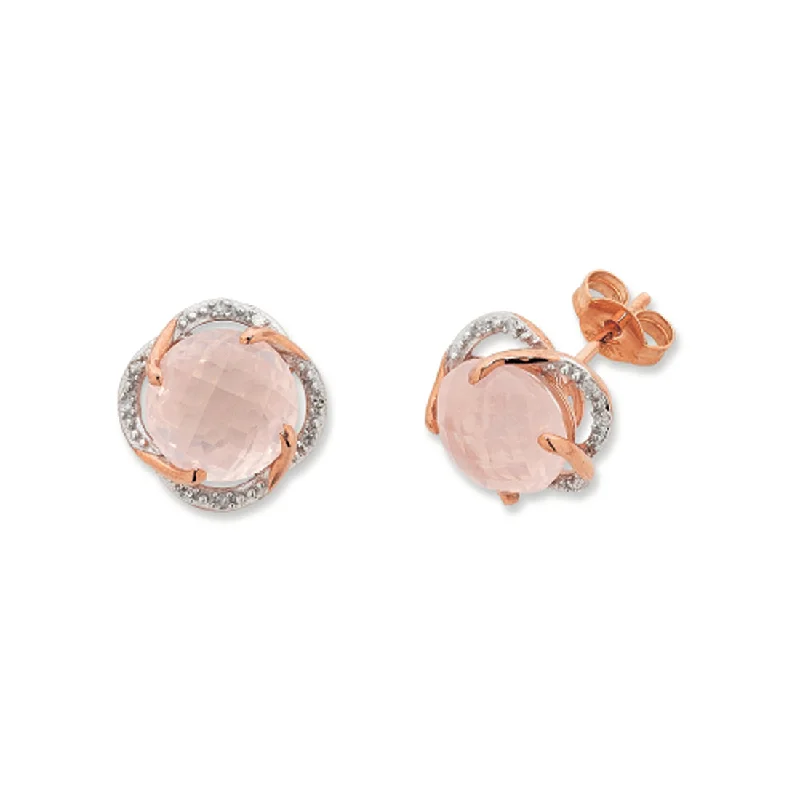 gemstone earrings for women -9ct Rose Gold Earrings