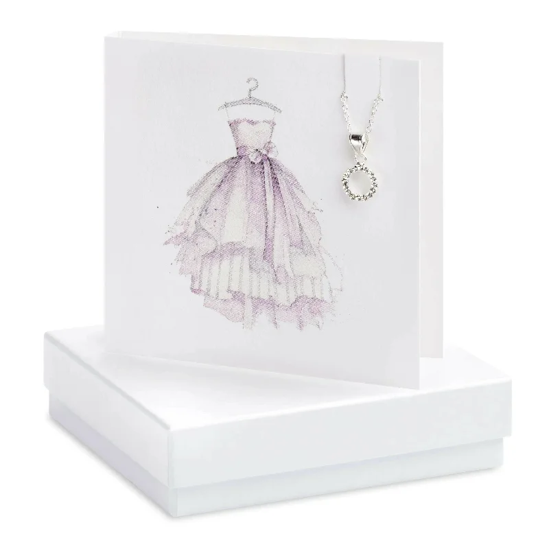 pearl chain necklaces for women -Sterling Silver Pendant Necklace with Cubic Zirconia - Gift Set with Box and Greeting Card