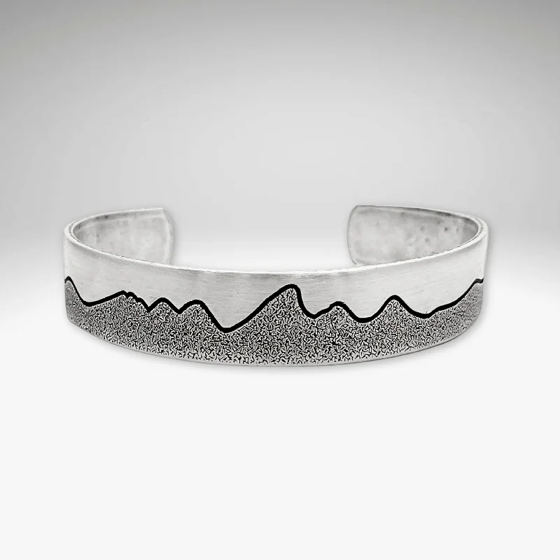 statement bangles for women -Simple Tetons Cuff Bracelet