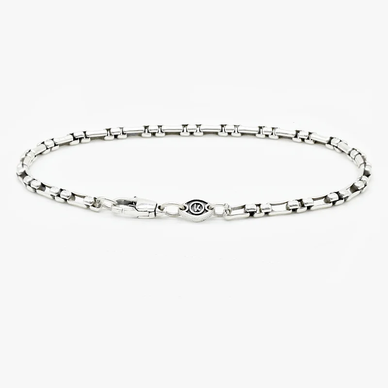 romantic bracelets for women -3mm "Gravity" Sterling Silver Chain Link Bracelet