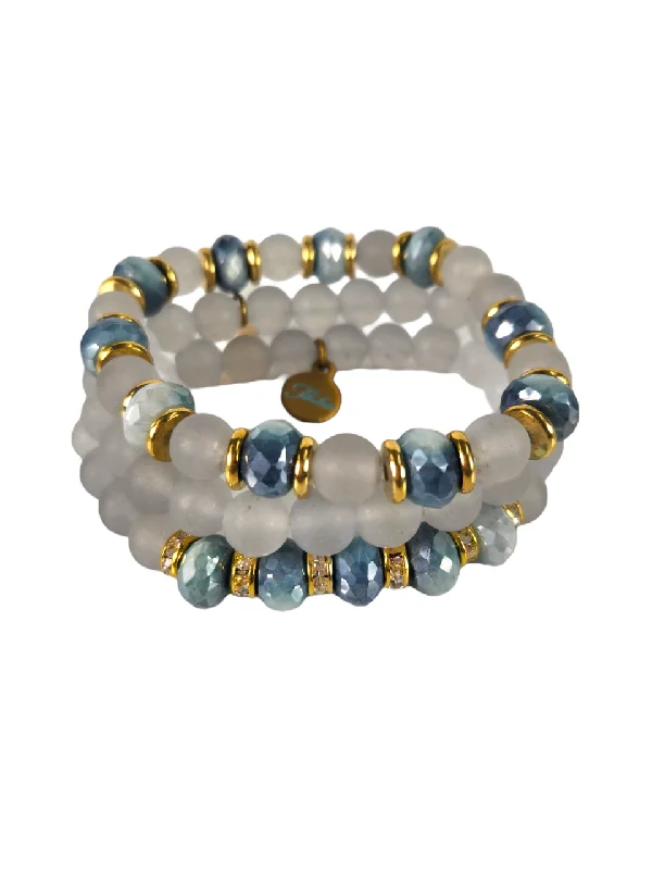 diamond bangles for women -The Gypsy Agate Bracelet Set