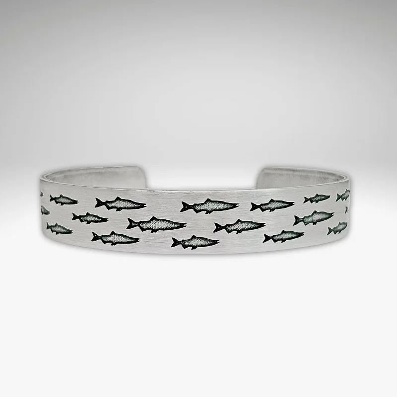 casual bangles for women -Salmon Run Cuff Bracelet