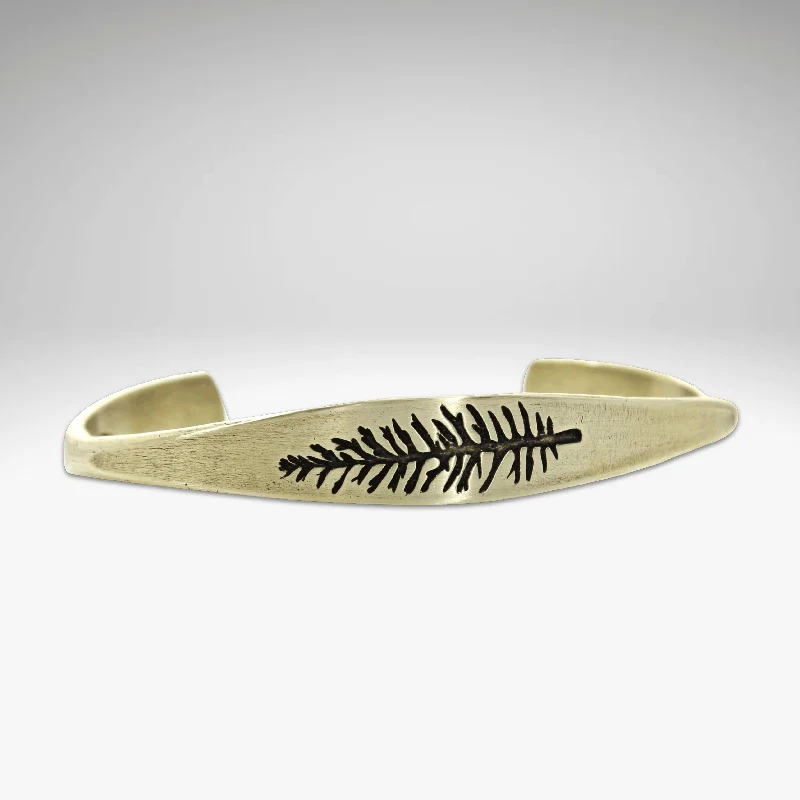 chunky bangles for women -Spruce Signet Cuff Bracelet