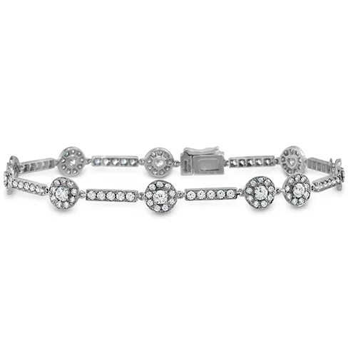 fashion charm bracelets -Hearts On Fire Inspiration Single Halo Line Bracelet