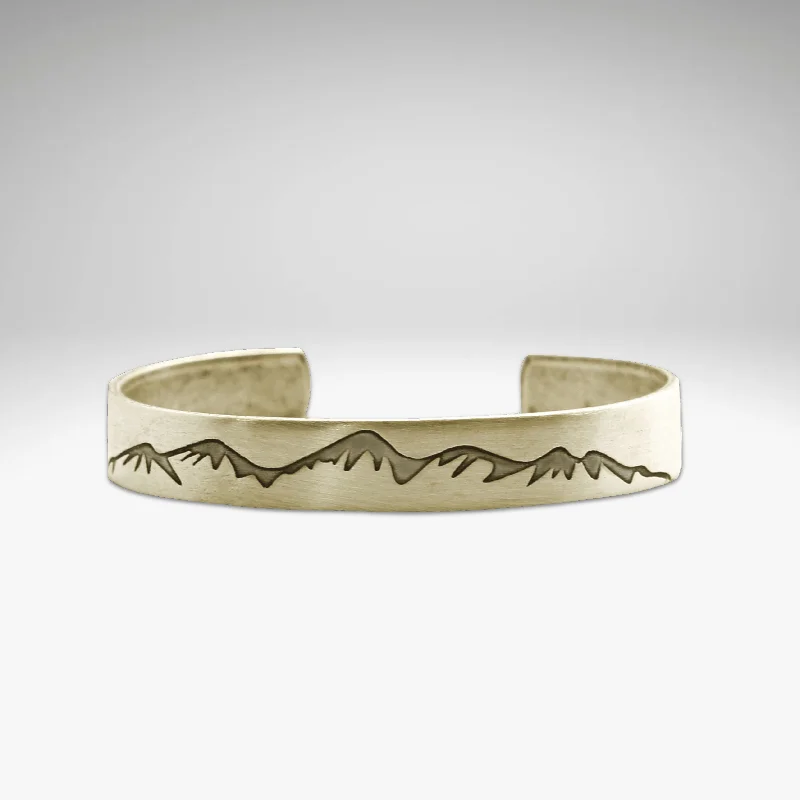 boho bracelets for women -Snowcap Mountains Cuff Bracelet- Great gift for men and women